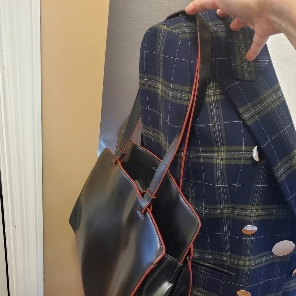 LODIS Black Smooth Leather Large Shoulder/Tote RFID